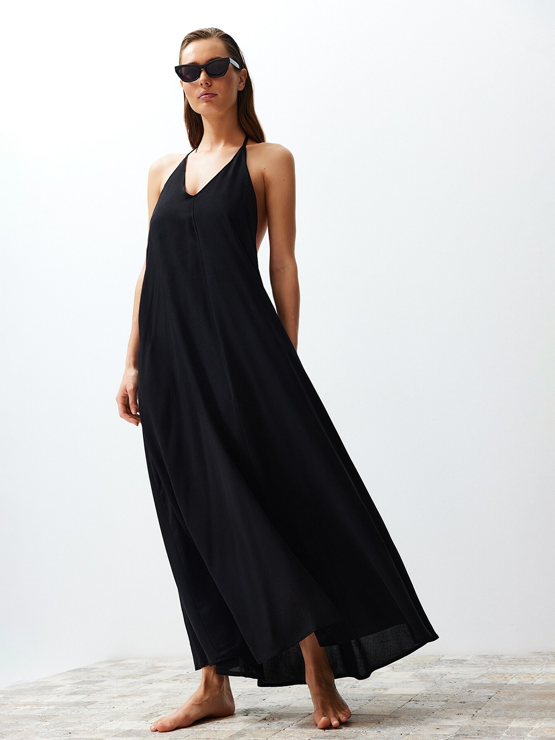 

Trendyol Shoulder Straps Maxi Dress, Black