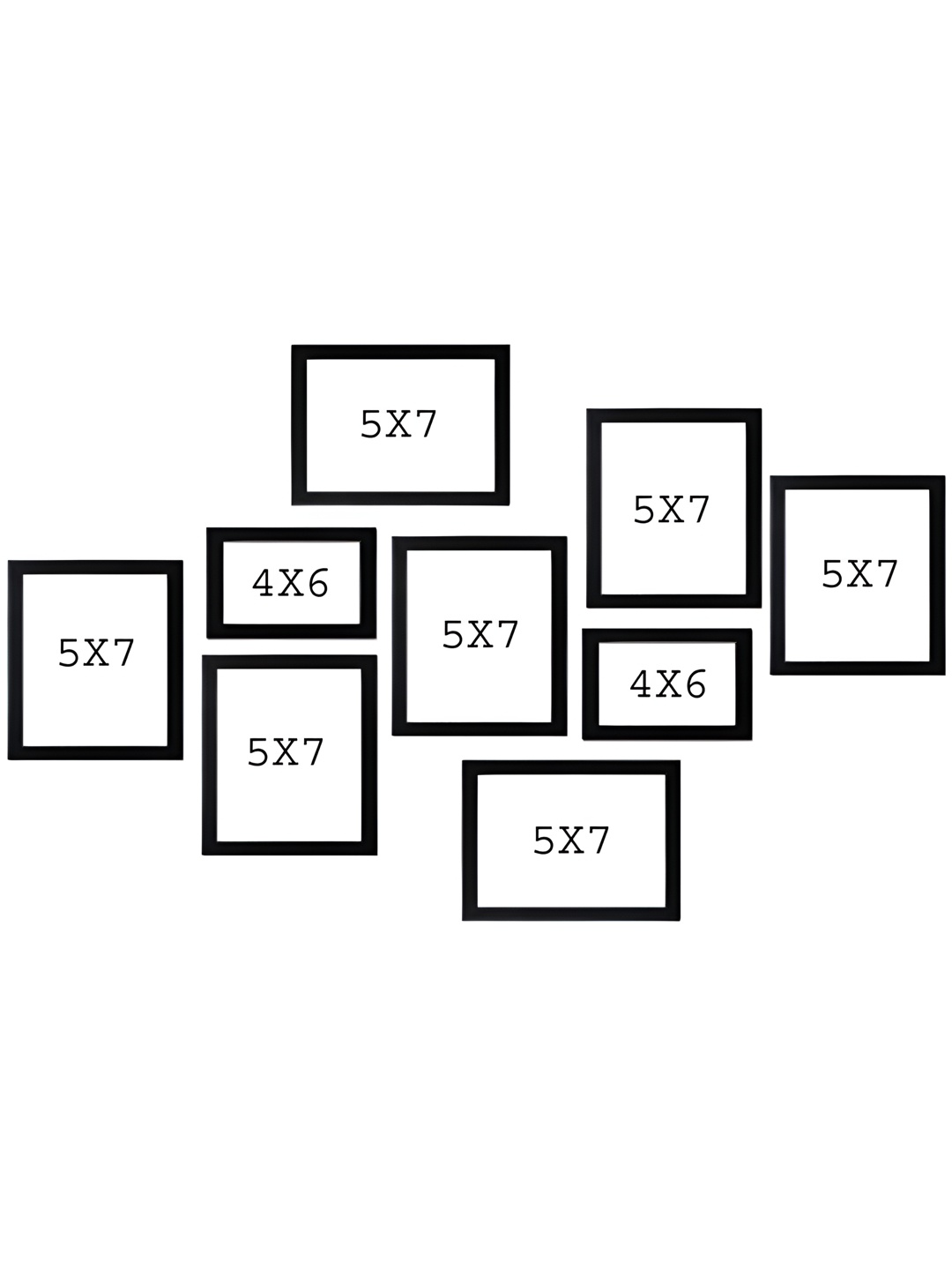 

Stuthi Arts Black 9 Pieces Wooden Wall Photo Frames