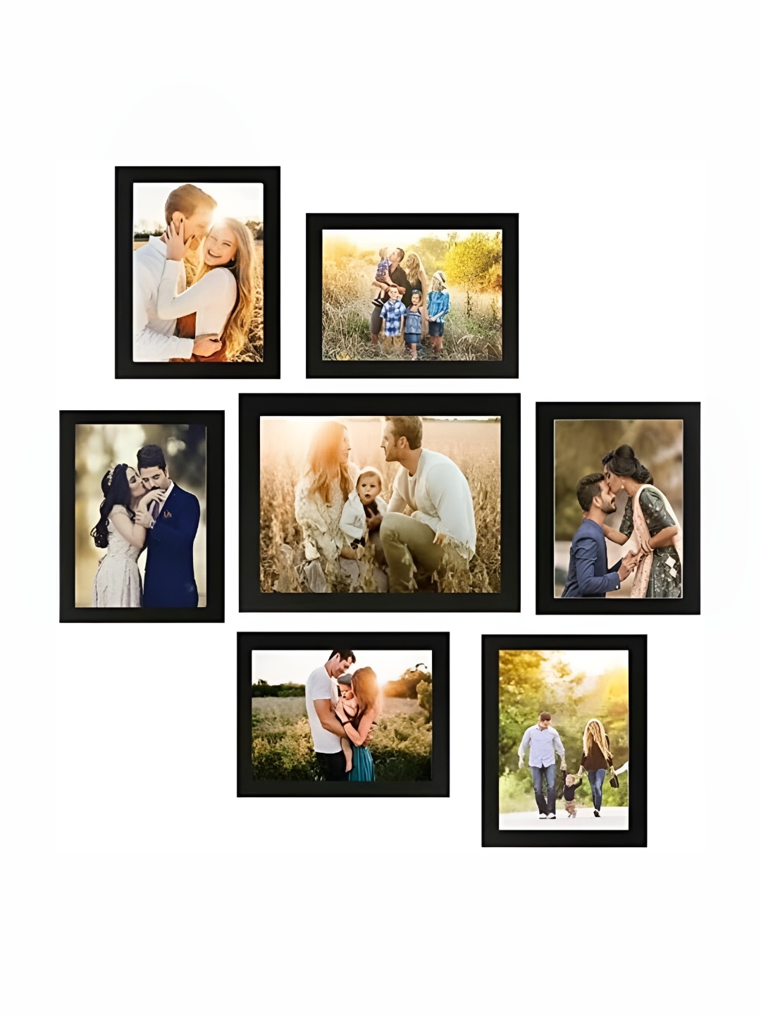 

Stuthi Arts Black 7 Pieces Wooden Wall Photo Frames