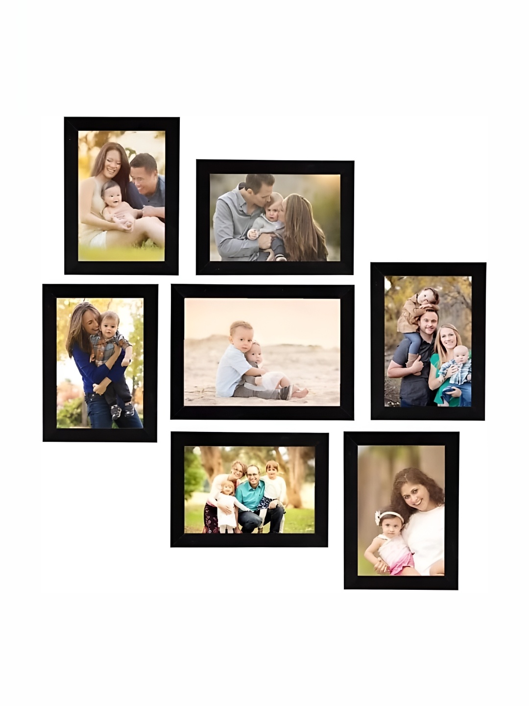 

Stuthi Arts Black 7 Pieces Wooden Wall Photo Frames