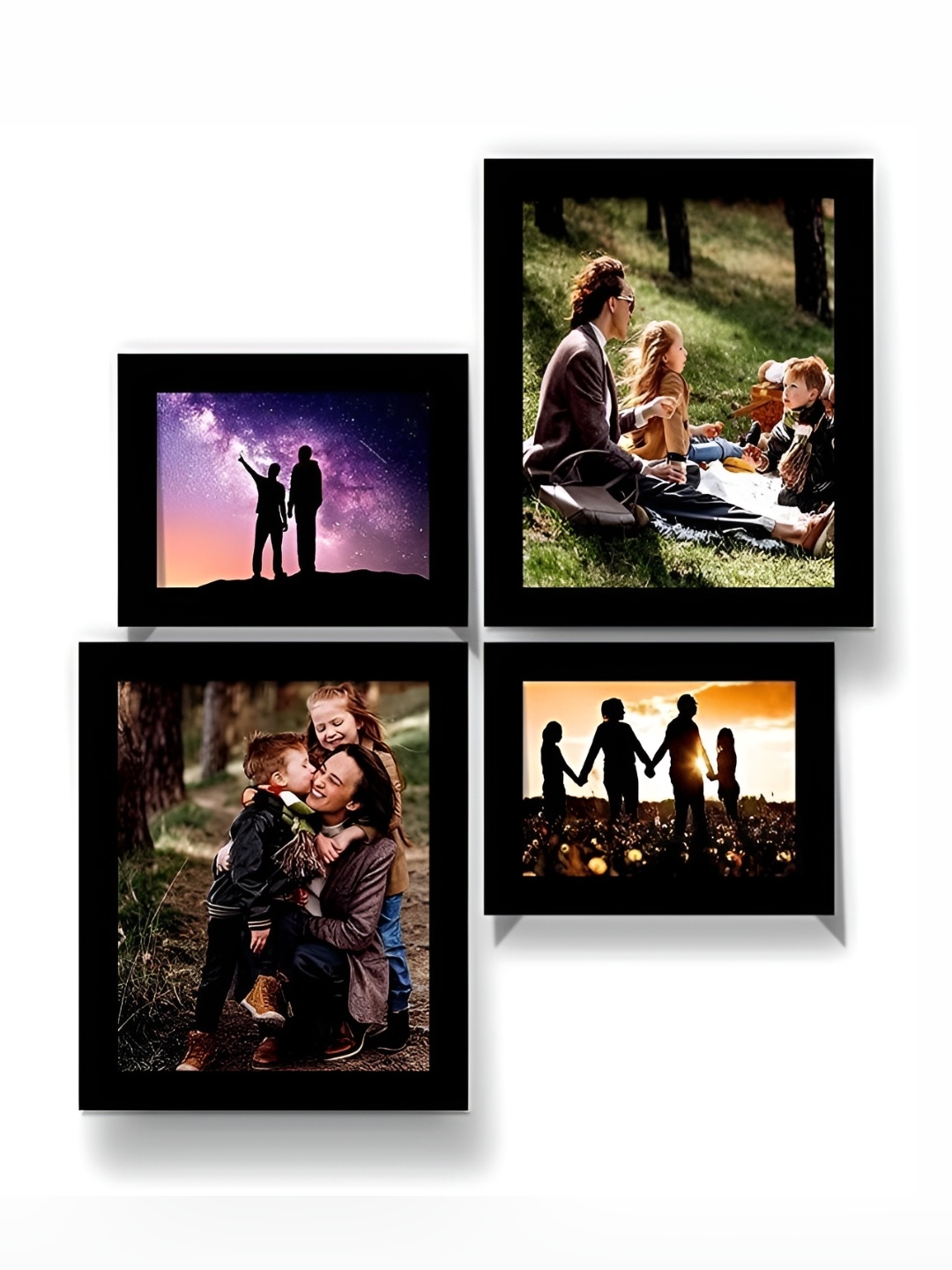 

Stuthi Arts Black 4 Pieces Wooden Wall Photo Frames