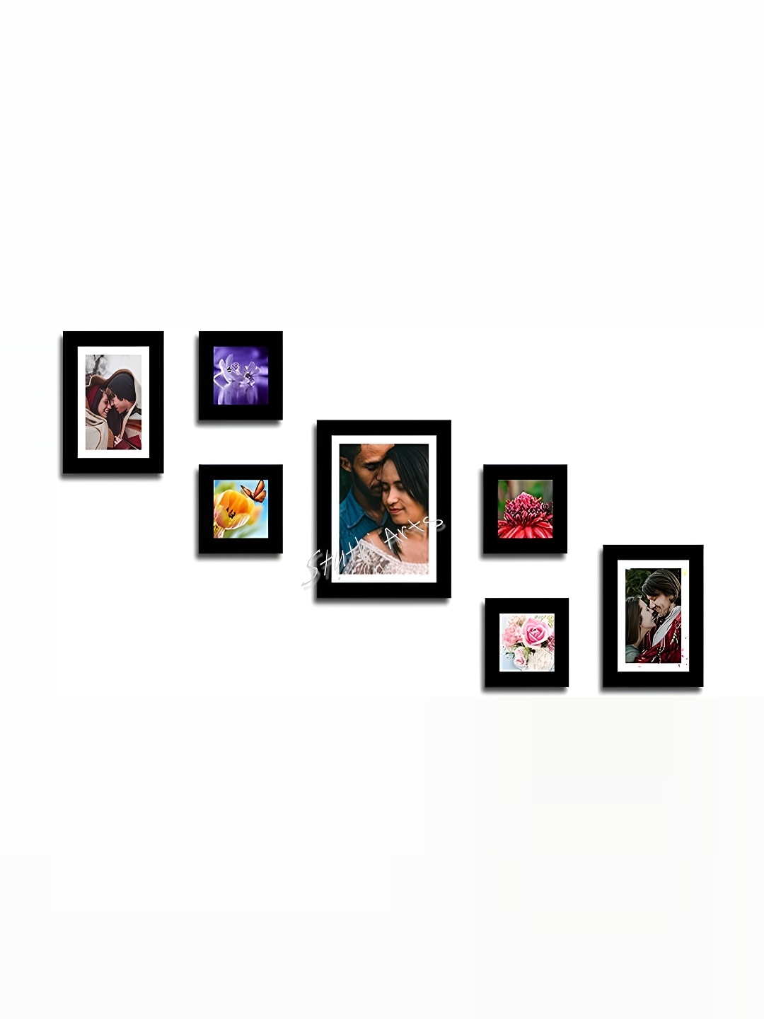 

Stuthi Arts Black 7 Pieces Wooden Wall Photo Frames