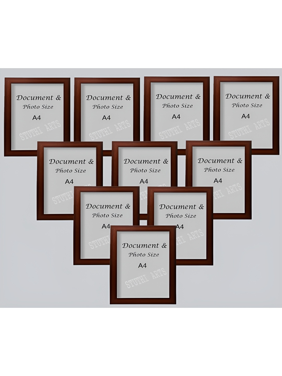 

Stuthi Arts Brown 10 Pieces Wooden Wall Photo Frames