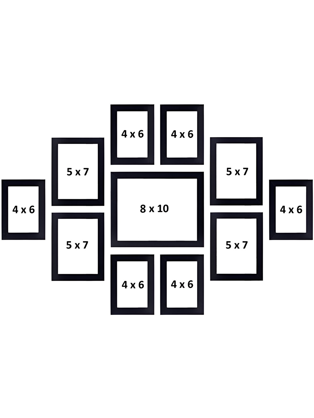 

Stuthi Arts Black 11 Pieces Wood Wall Photo Frames