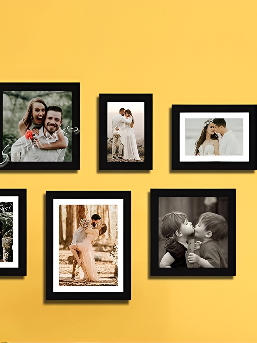 

Stuthi Arts Black 7 Pieces Wooden Wall Photo Frames