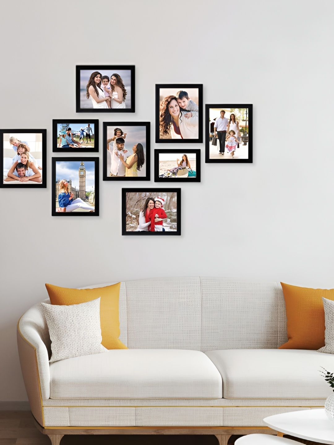 

Stuthi Arts Black 9 Pieces Wooden Wall Photo Frames