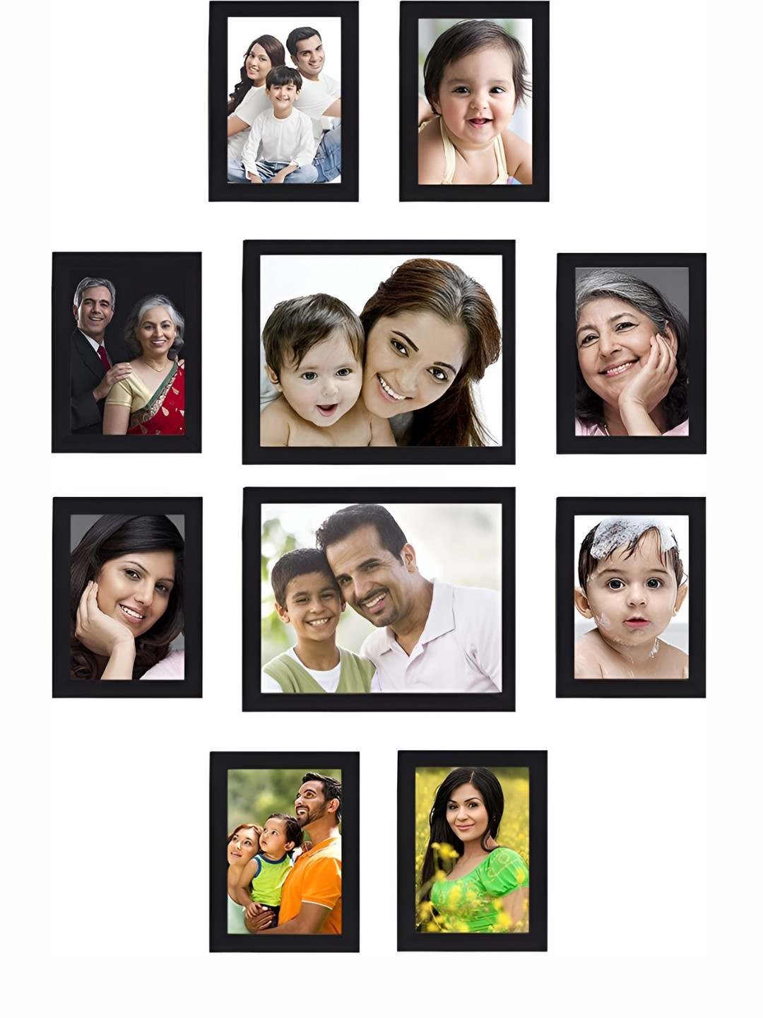 

Stuthi Arts Black 12 Pieces Wooden Wall Photo Frames