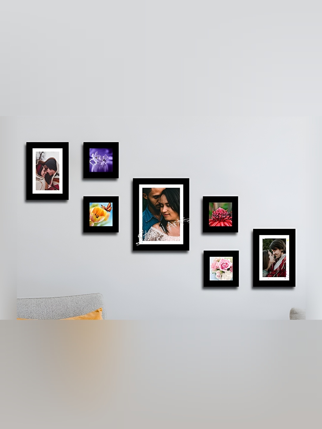 

Stuthi Arts Black 7 Pieces Wooden Wall Photo Frames