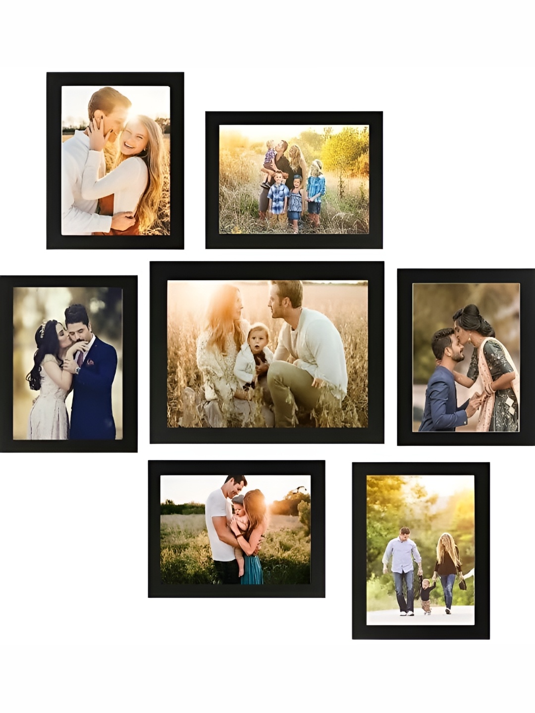 

Stuthi Arts Black 5 to 7 Pieces Wood Wall Photo Frames