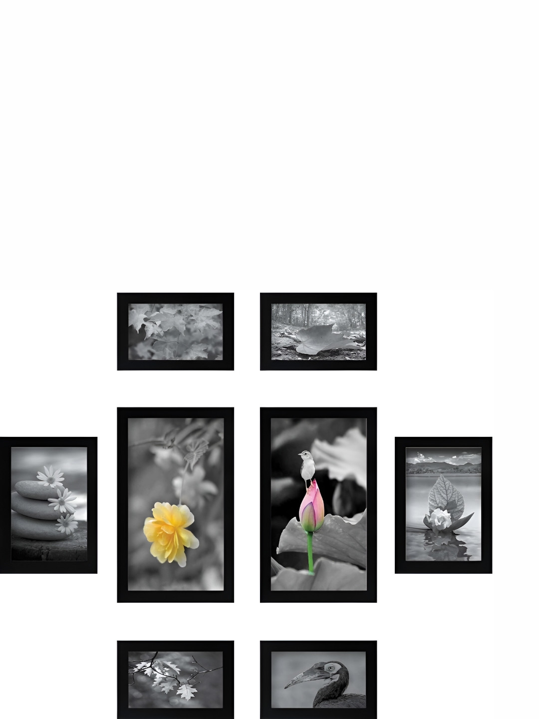 

Stuthi Arts Black 8 Pieces Wooden Wall Photo Frames