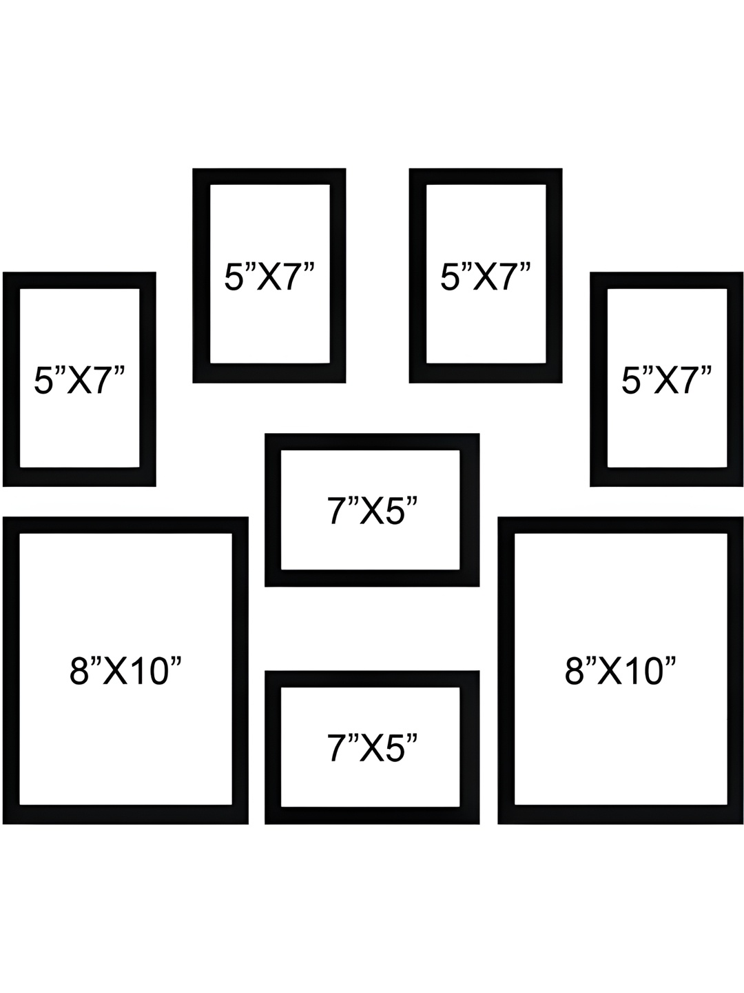 

Stuthi Arts Black 8 Pieces Wood Wall Photo Frames