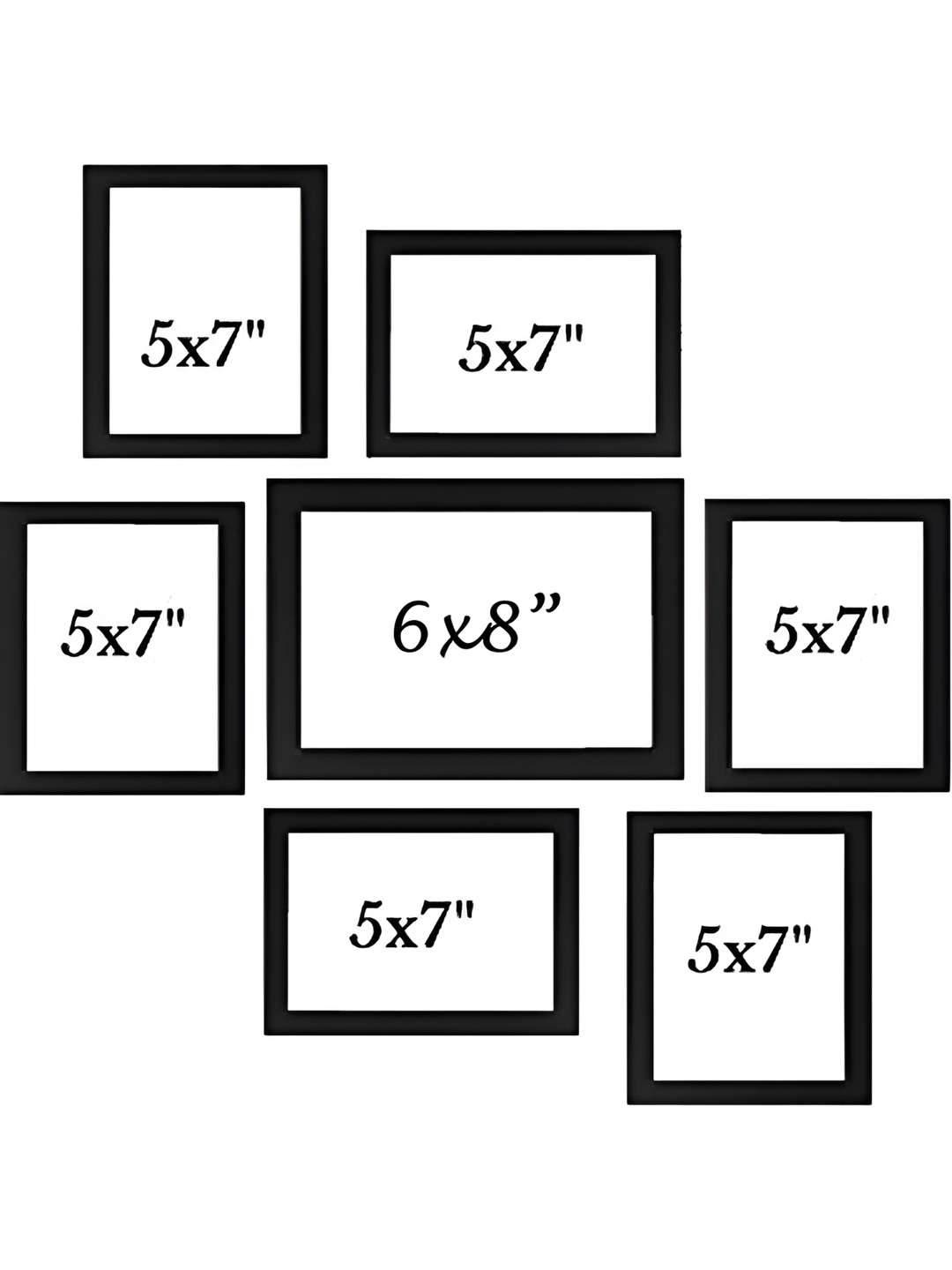 

Stuthi Arts Black 7 Pieces Wood Wall Photo Frames