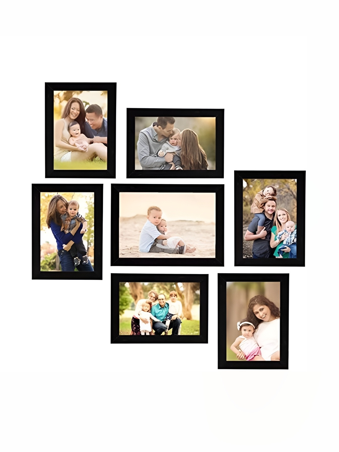 

Stuthi Arts Black 7 Pieces Wooden Wall Photo Frames