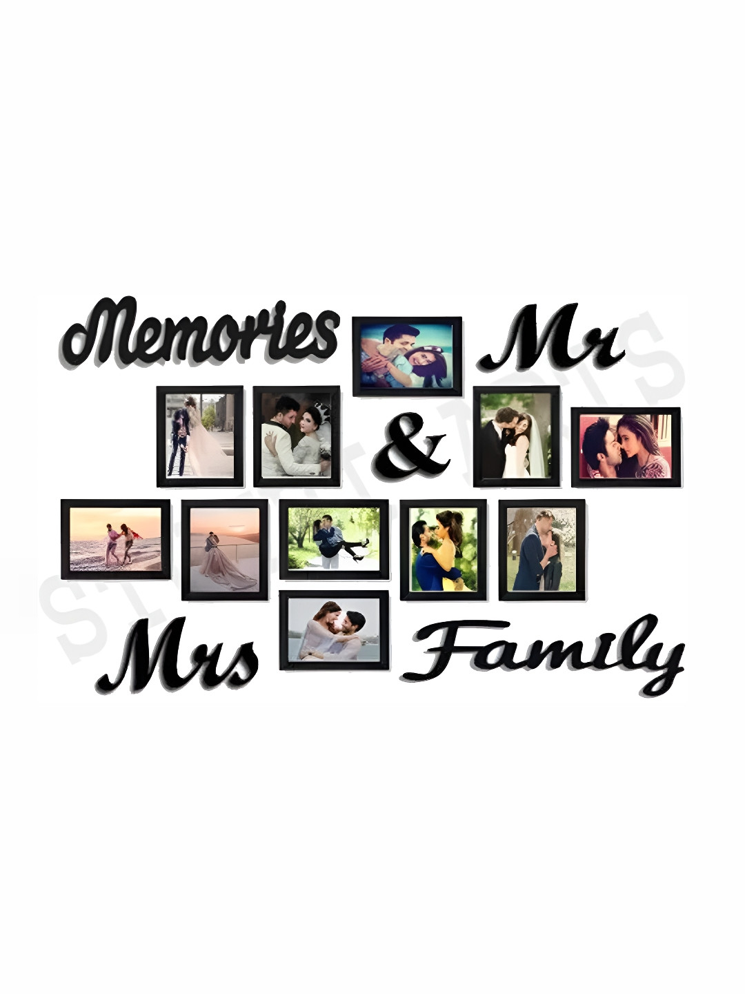 

Stuthi Arts Black 11 Pieces Wood Wall Photo Frames