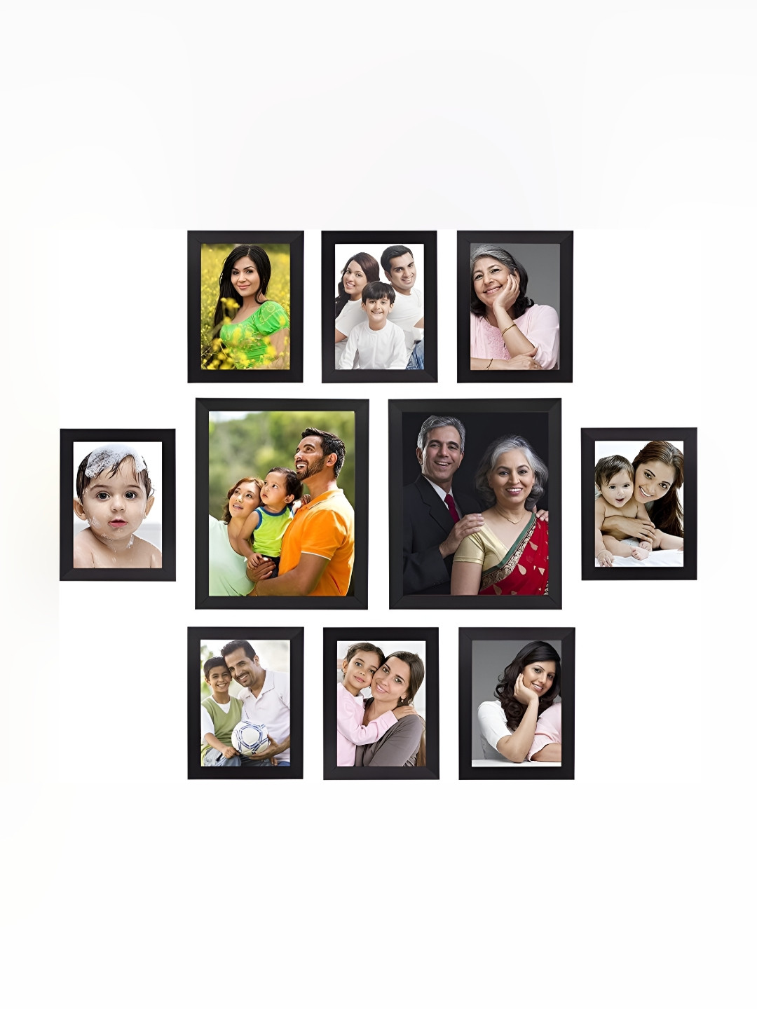 

Stuthi Arts Black 10 Pieces Wooden Wall Photo Frames