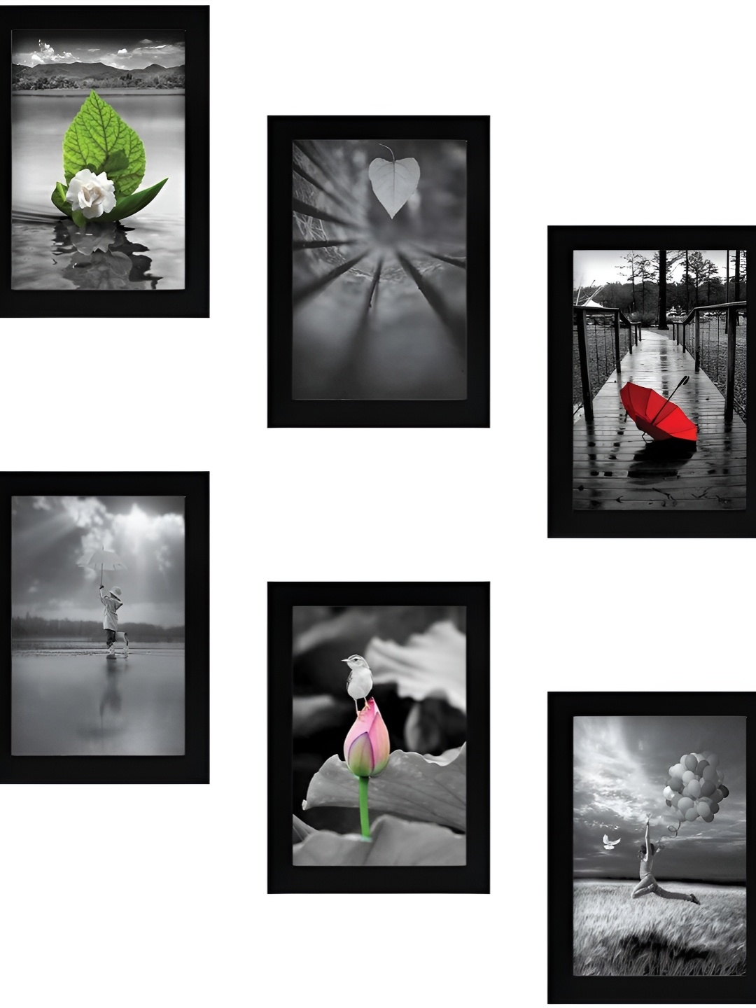 

Stuthi Arts Black 5 to 7 Pieces Wood Wall Photo Frames