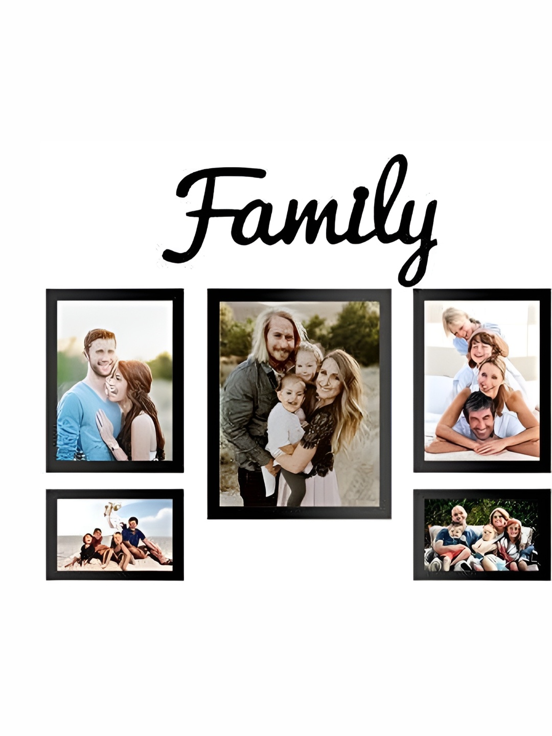 

Stuthi Arts Black 5 Pieces Glass Wall Photo Frames