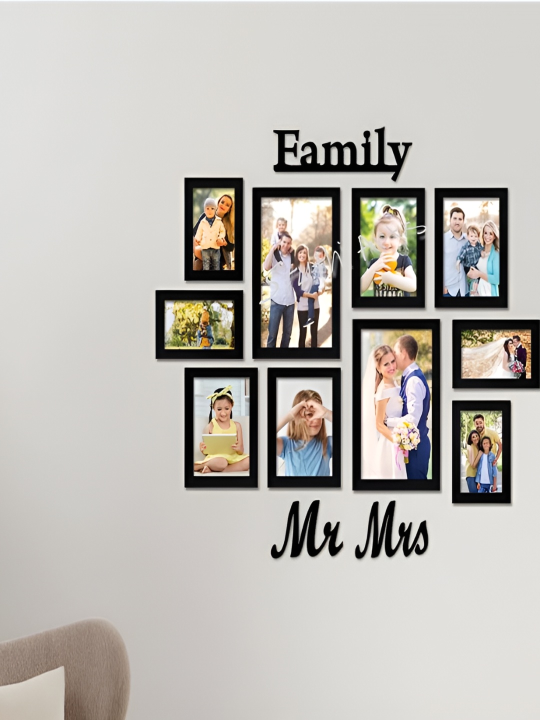 

Stuthi Arts Black 10 Pieces Wood Wall Photo Frames