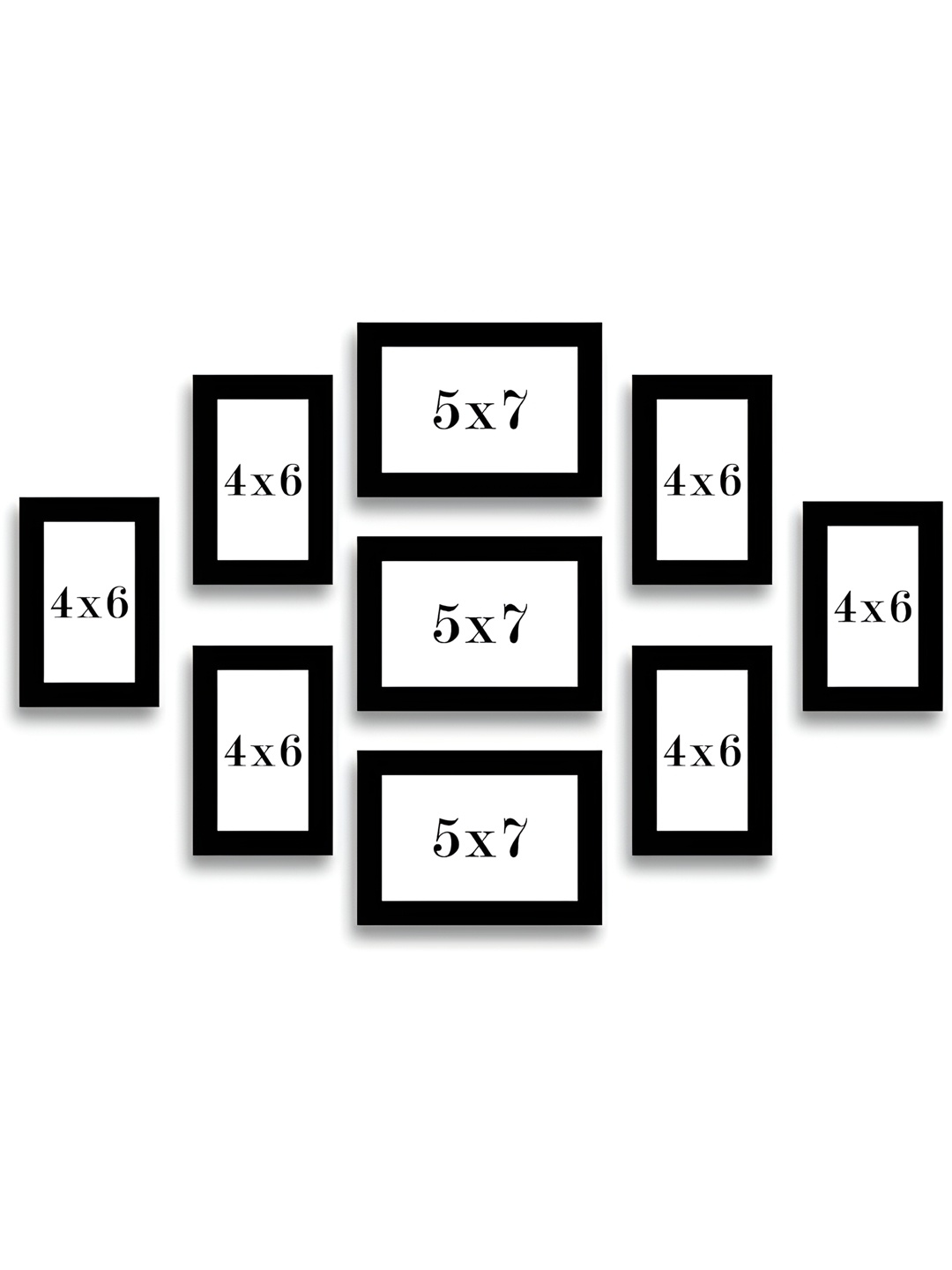 

Stuthi Arts Black 9 Pieces Wooden Wall Photo Frames