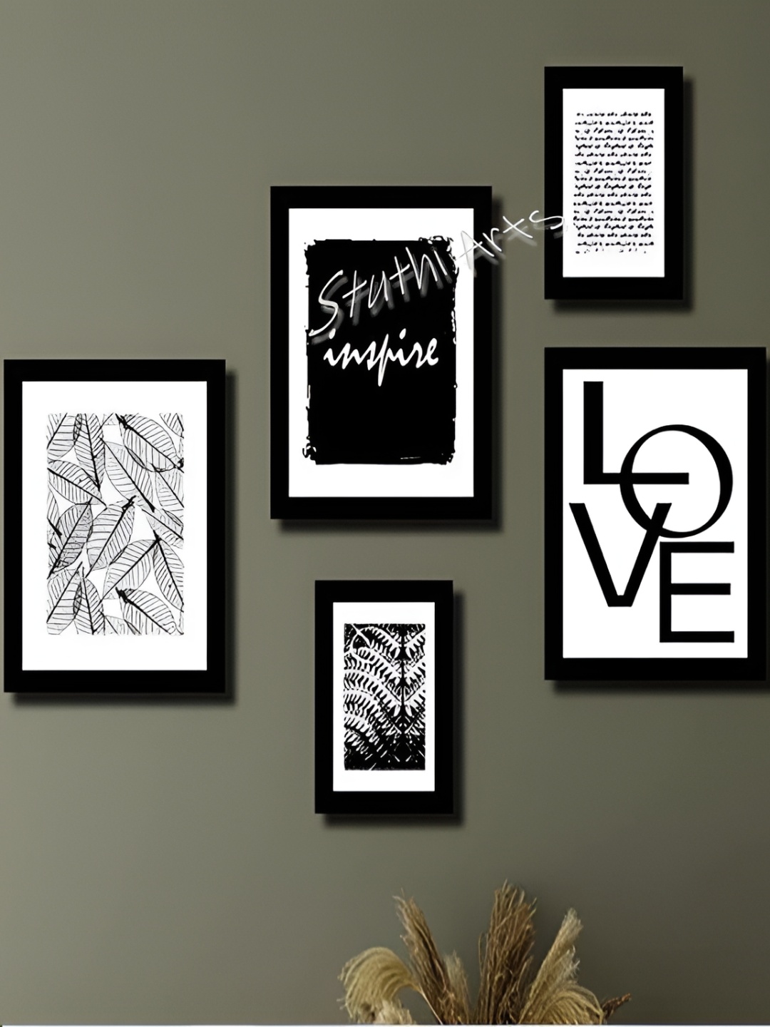 

Stuthi Arts Black 5 to 7 Pieces Wood Wall Photo Frames