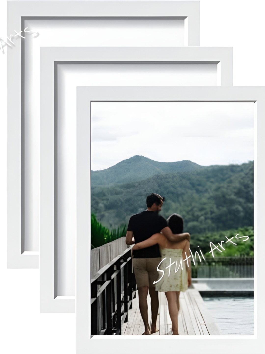 

Stuthi Arts White 2 to 4 Pieces Wood Wall Photo Frames