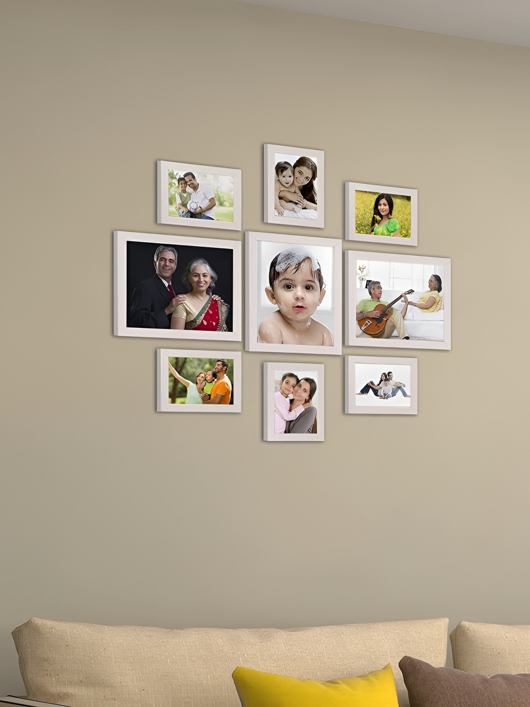 

Stuthi Arts White 9 Pieces Wooden Wall Photo Frames