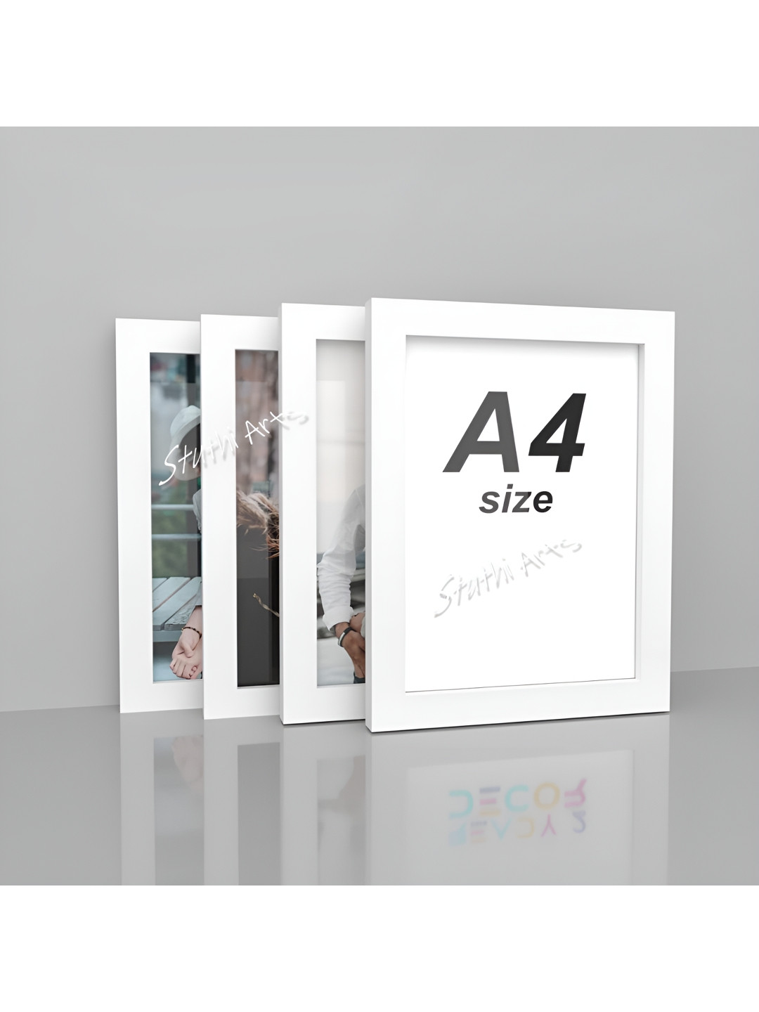

Stuthi Arts White 4 Pieces Wooden Wall Photo Frames