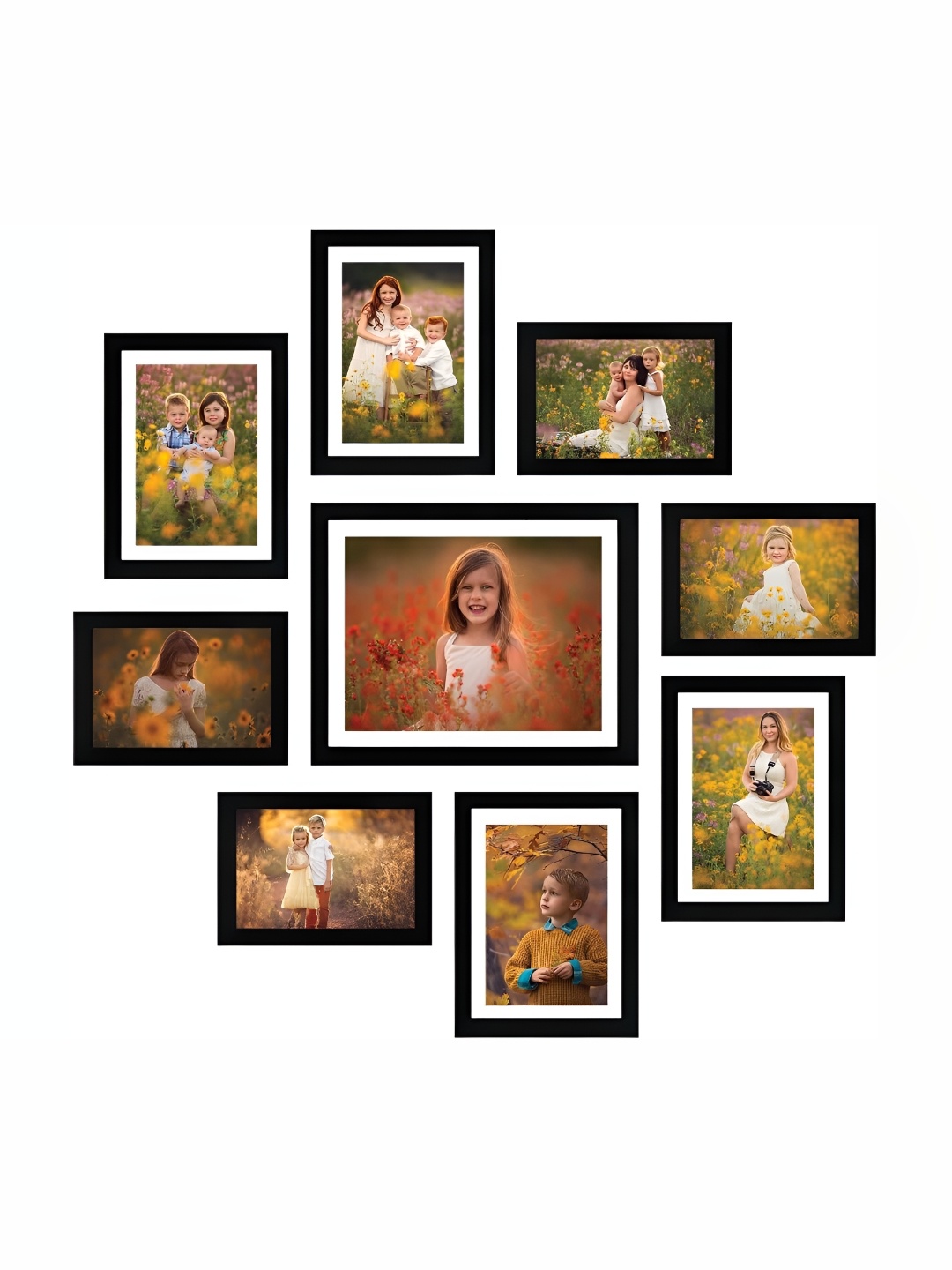 

Stuthi Arts Black 8 to 12 Pieces Wood Wall Photo Frames