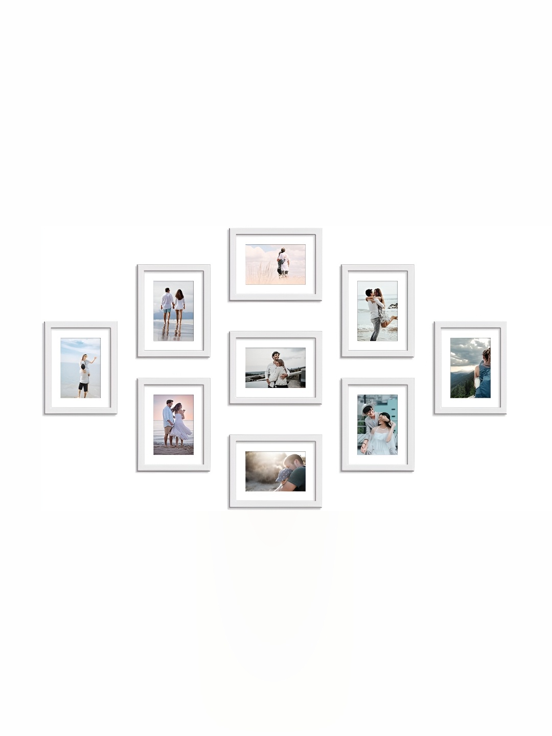 

Stuthi Arts White 9 Pieces Wooden Wall Photo Frames