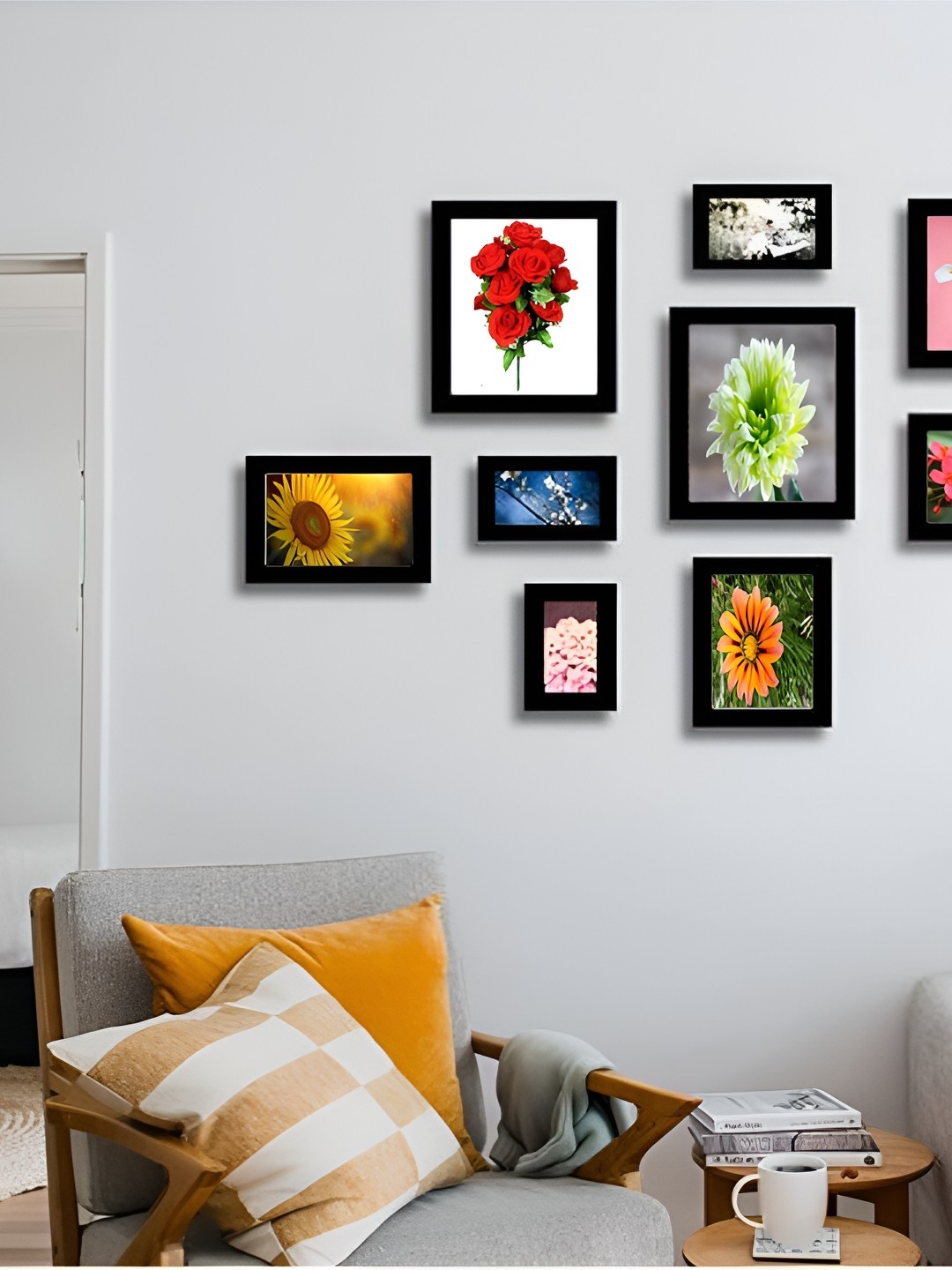 

Stuthi Arts Black 10 Pieces Wooden Wall Photo Frames