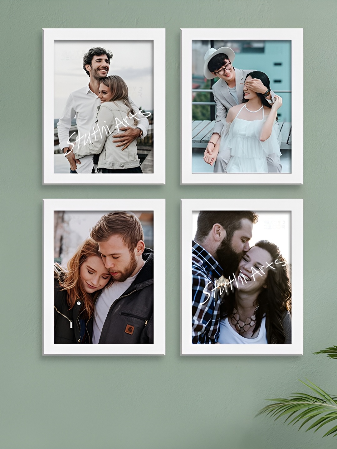 

Stuthi Arts White 4 Pieces Wood Wall Photo Frames