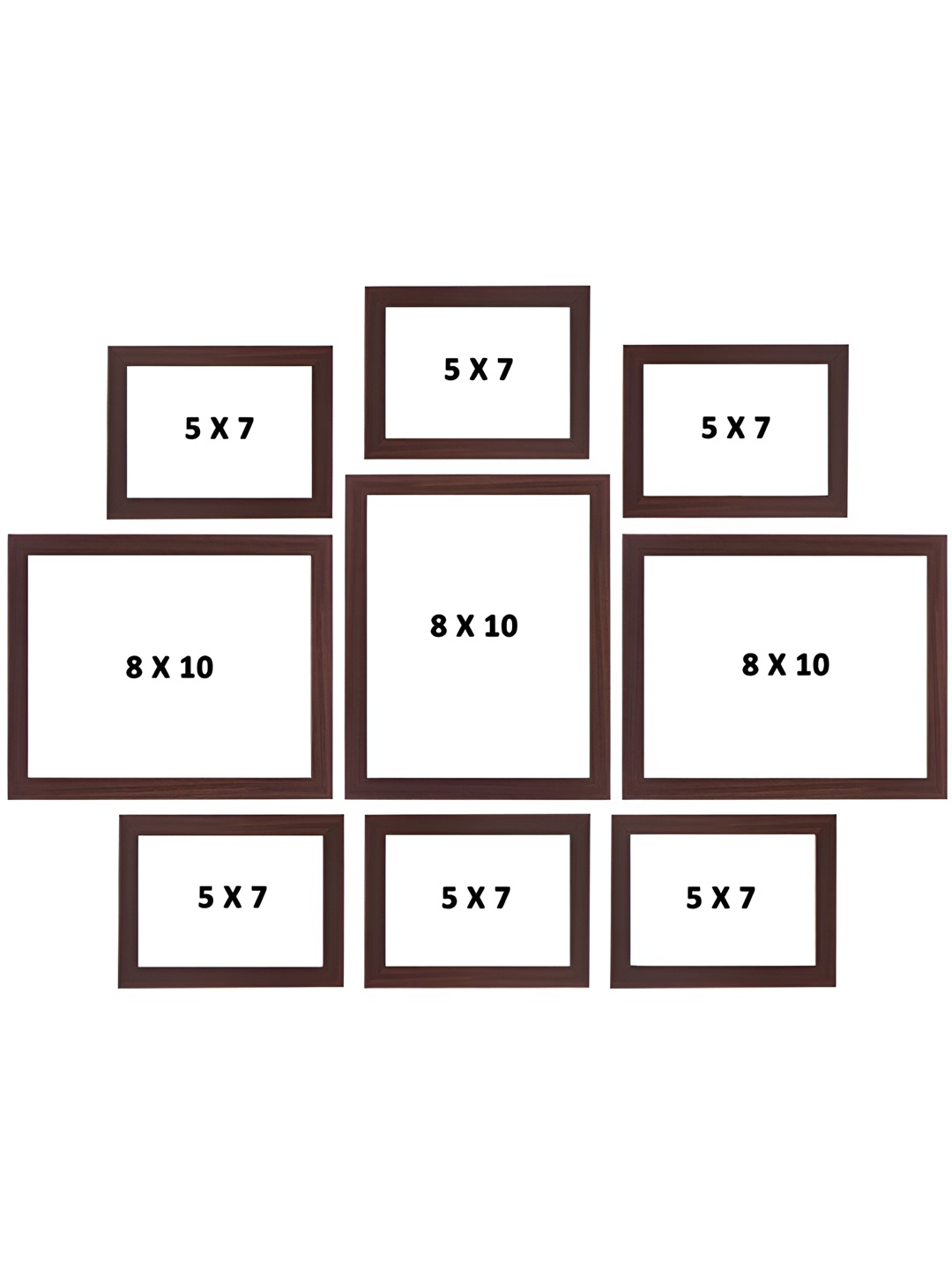 

Stuthi Arts Brown 9 Pieces Wooden Wall Photo Frames