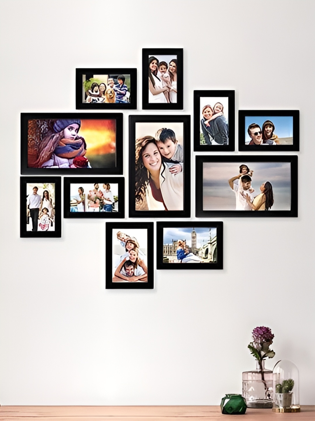 

Stuthi Arts Black 8 to 12 Pieces Wood Wall Photo Frames