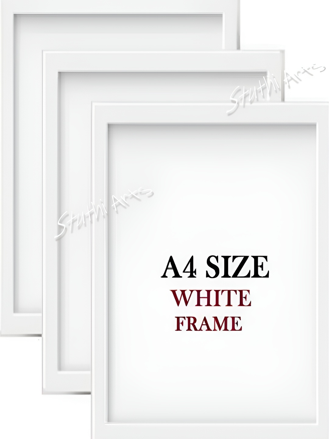 

Stuthi Arts White 3 Pieces Wooden Wall Photo Frames