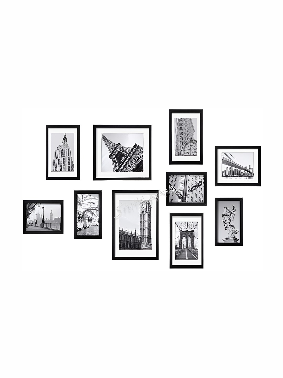 

Stuthi Arts Black 10 Pieces Wooden Wall Photo Frames