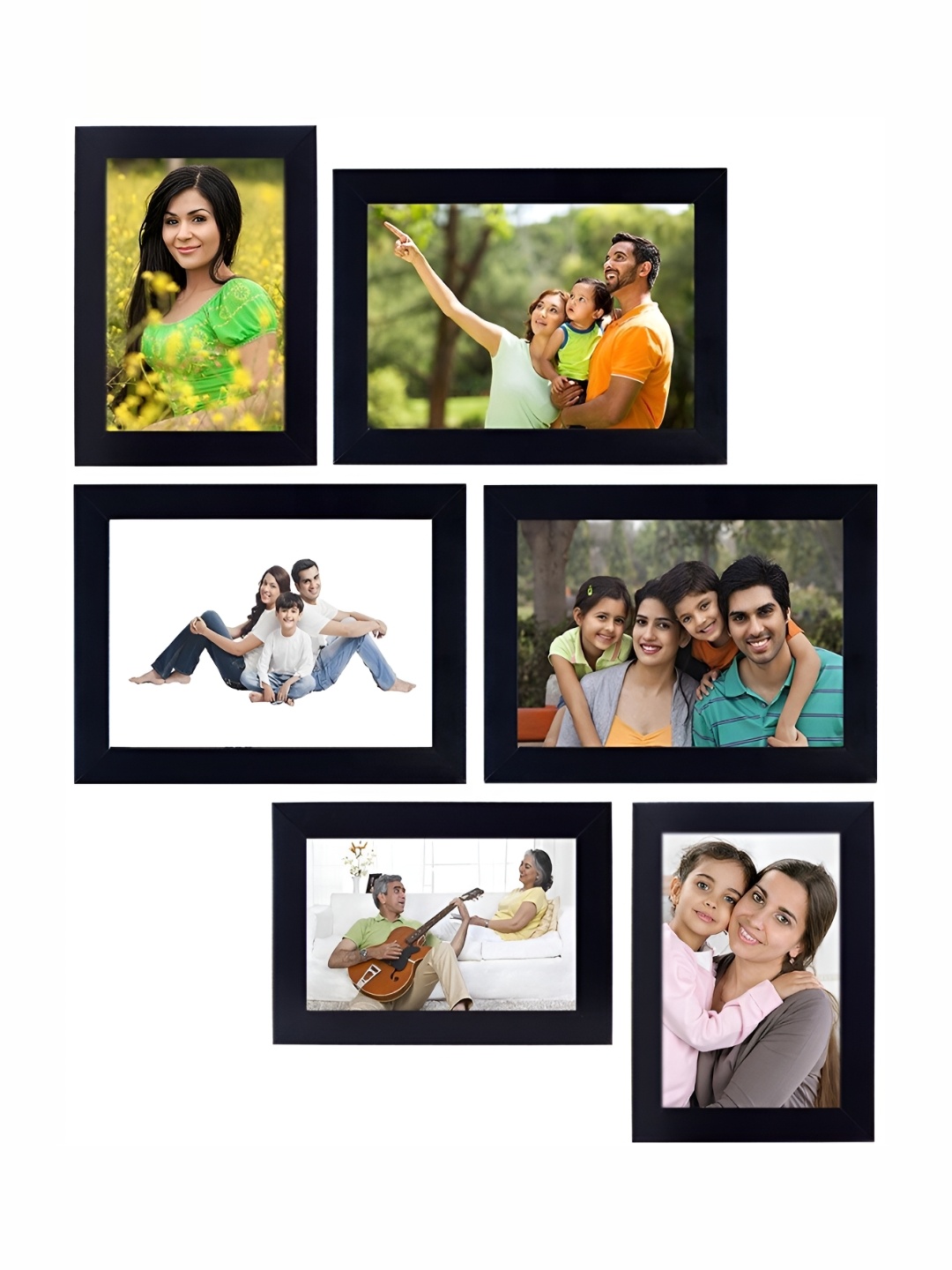 

Stuthi Arts Black 6 Pieces Wooden Wall Photo Frames