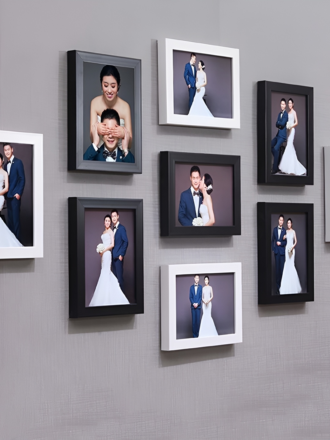 

Stuthi Arts White 9 Pieces Wood Wall Photo Frames