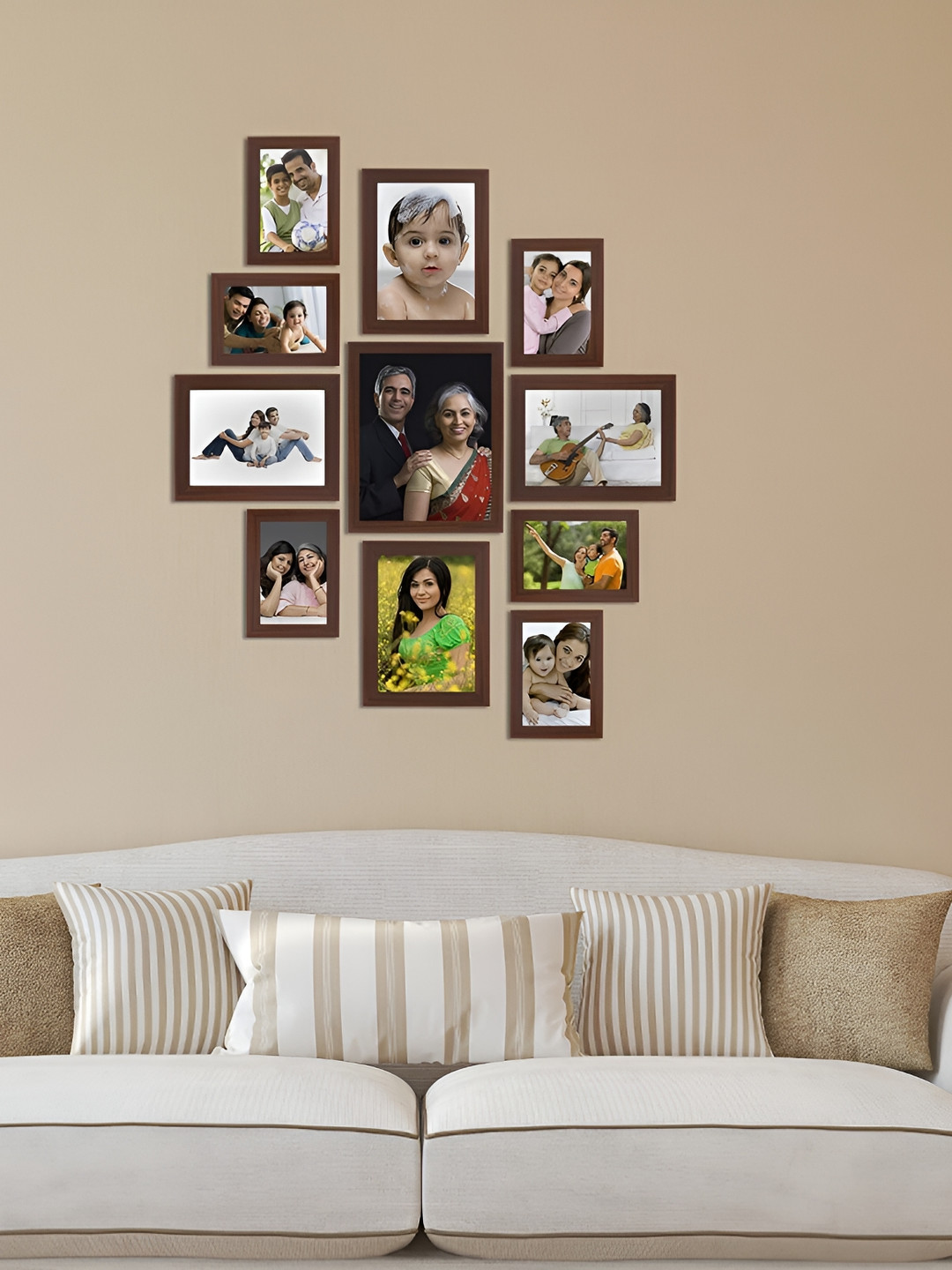 

Stuthi Arts Brown 11 Pieces Wood Wall Photo Frames