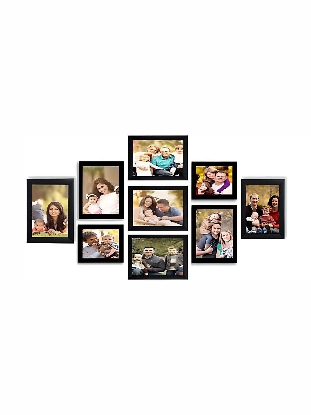 

Stuthi Arts Black 9 Pieces Wooden Wall Photo Frames