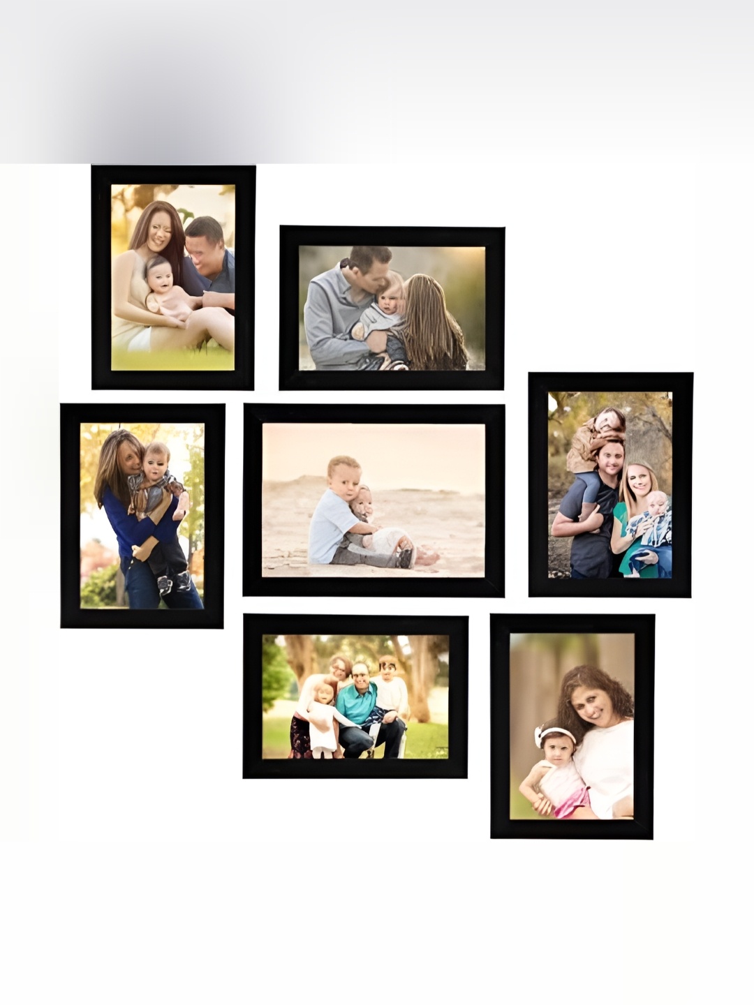 

Stuthi Arts Black 7 Pieces Wood Wall Photo Frames