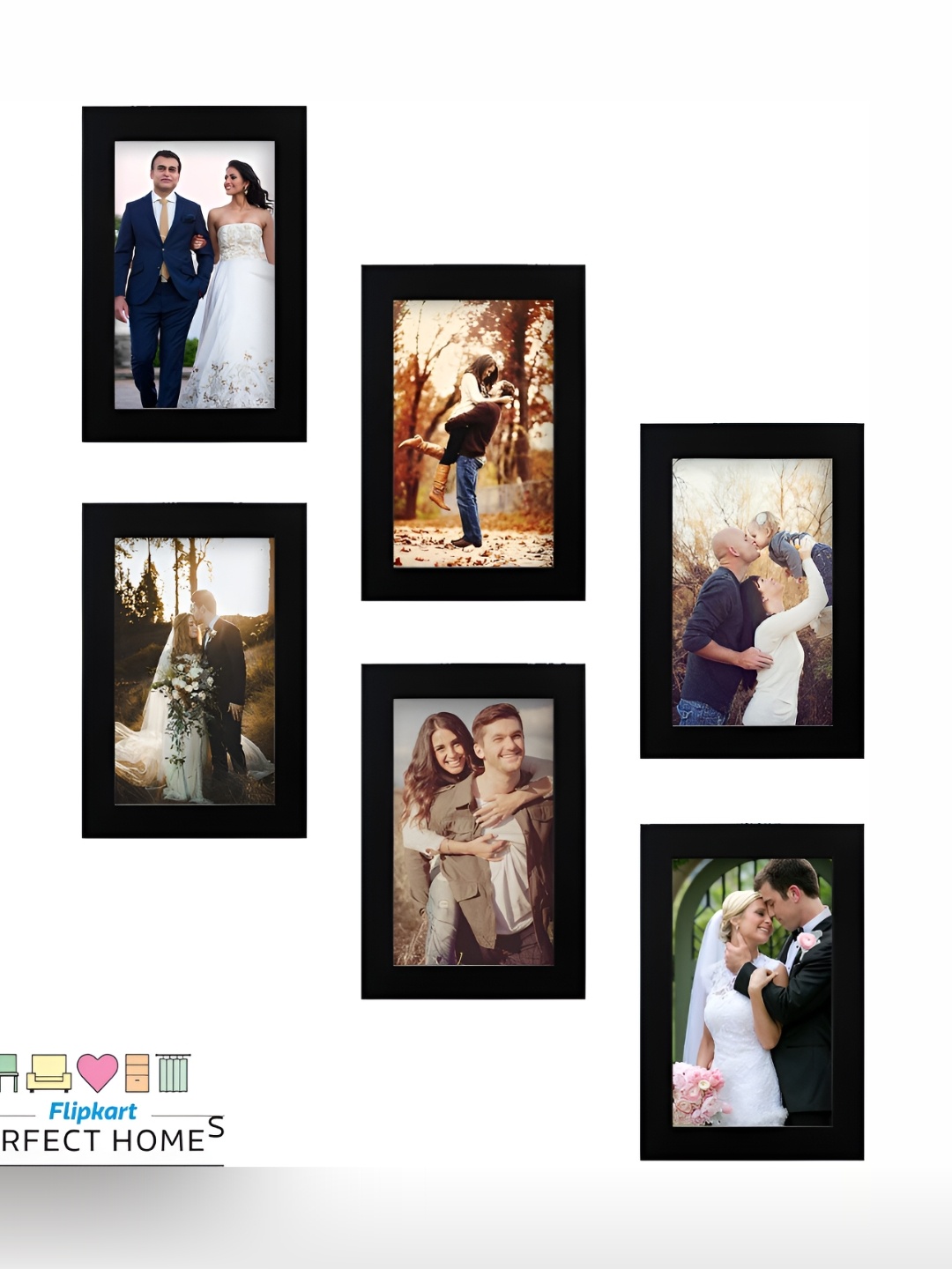 

Stuthi Arts Black 6 Pieces Wooden Wall Photo Frames
