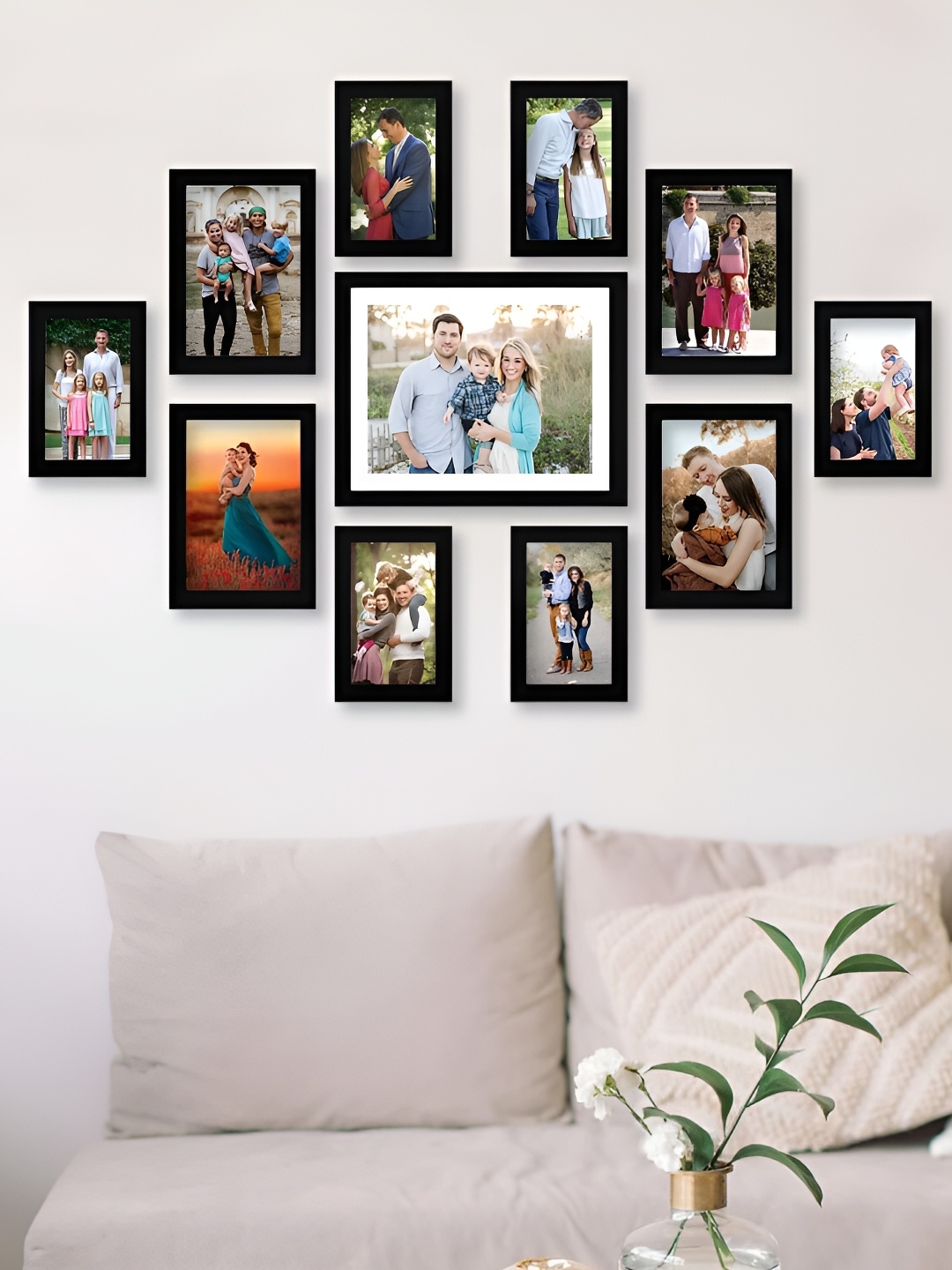 

Stuthi Arts Black 8 to 12 Pieces Wood Wall Photo Frames
