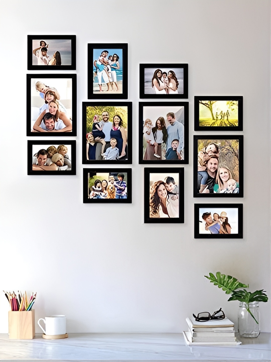 

Stuthi Arts Black 12 Pieces Wooden Wall Photo Frames