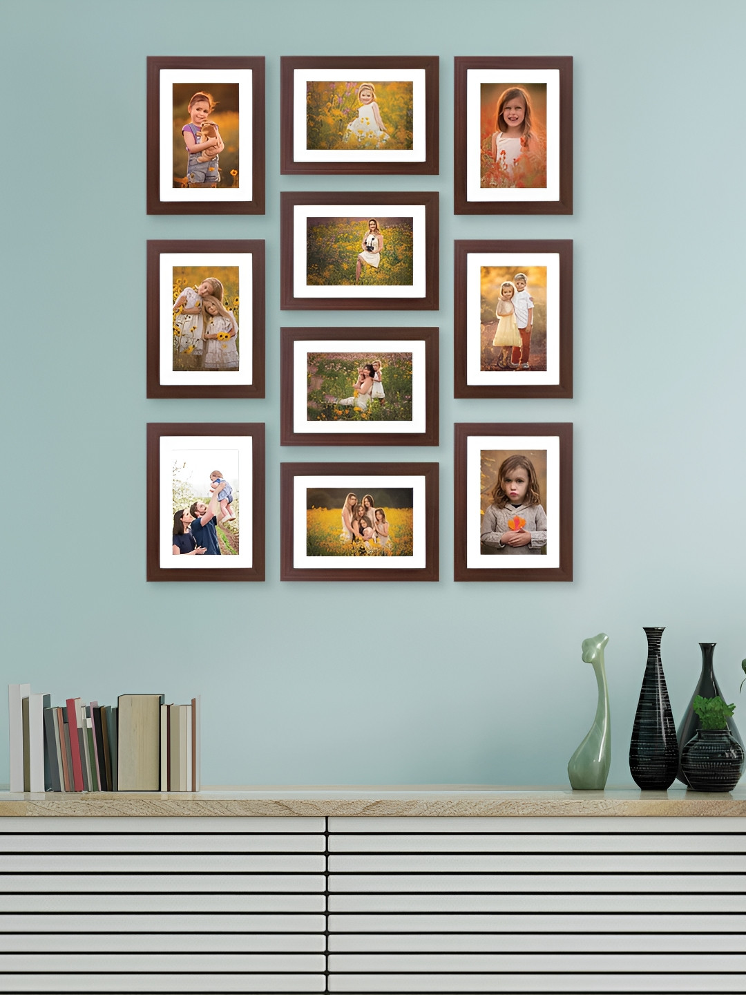 

Stuthi Arts Brown 8 to 12 Pieces Wood Wall Photo Frames