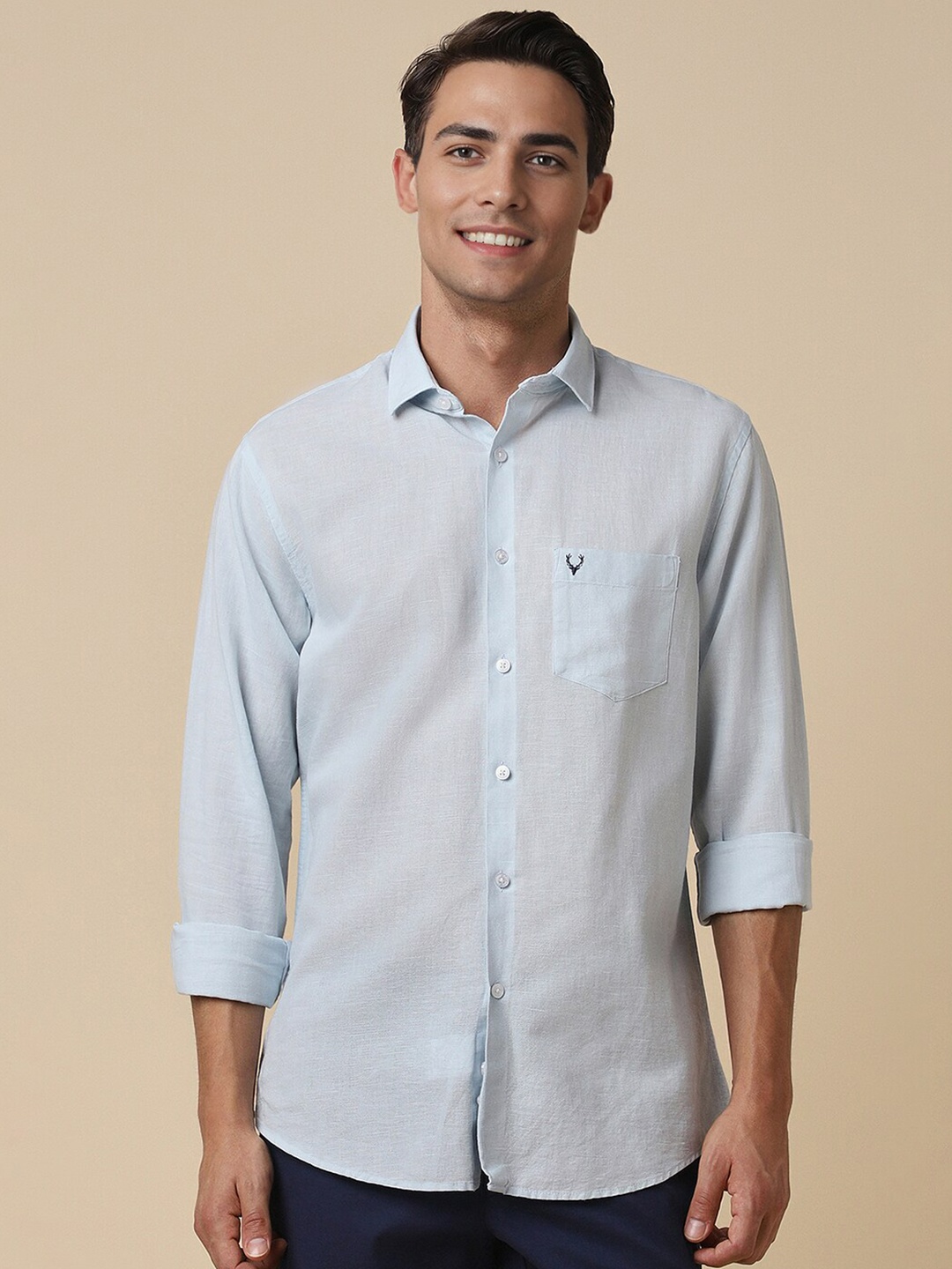 

Allen Solly Slim Fit Opaque Casual Shirt, Blue