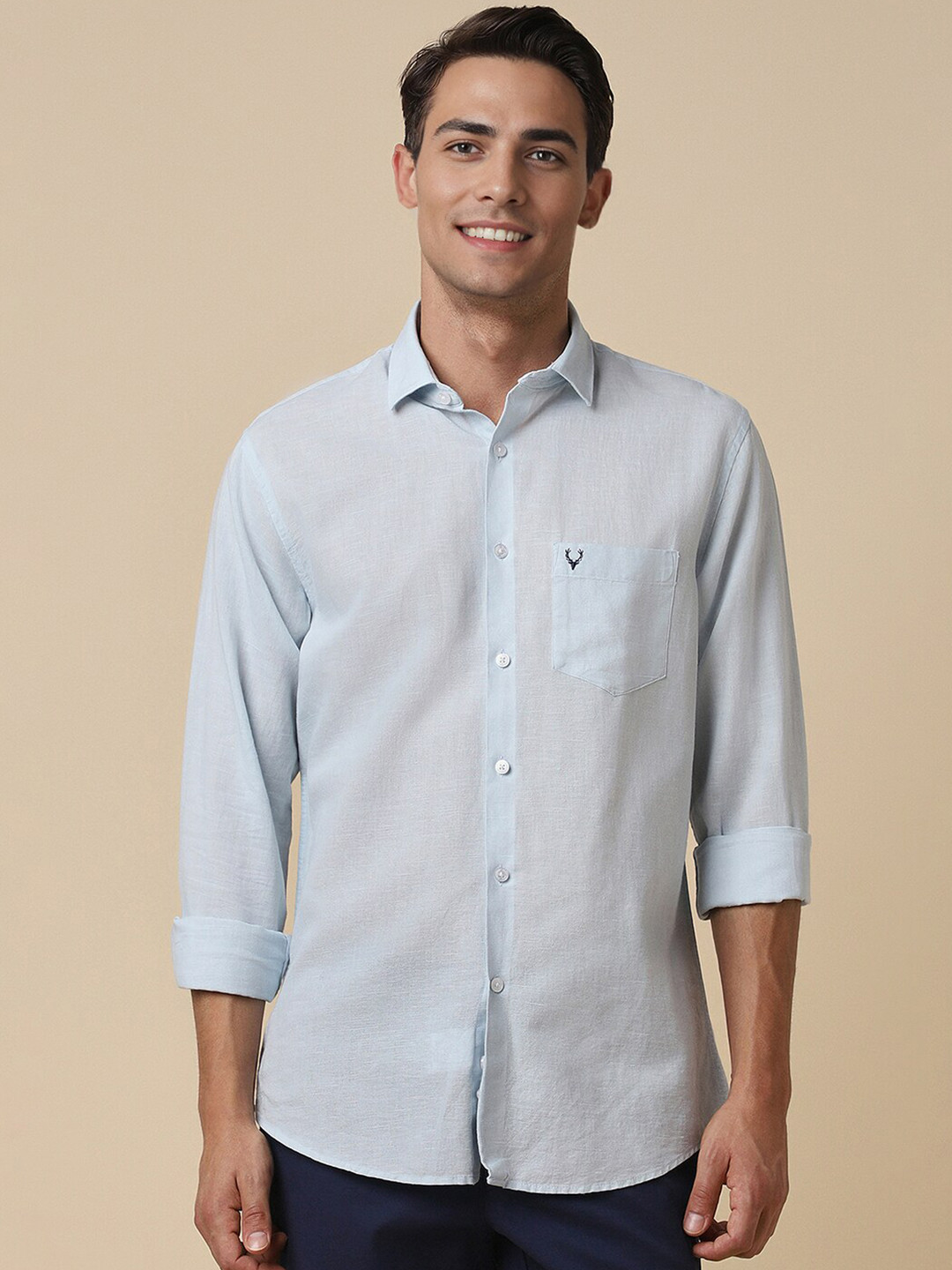 

Allen Solly Slim Fit Spread Collar Full Sleeves Opaque Casual Shirt, Blue