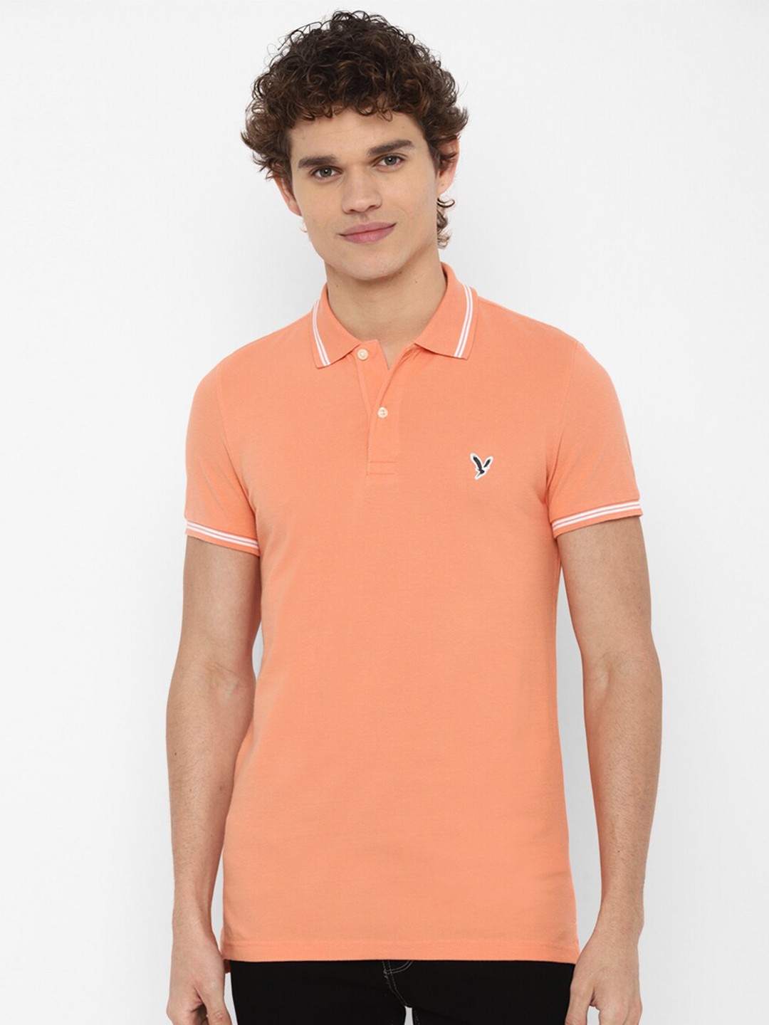 

AMERICAN EAGLE OUTFITTERS Polo Collar Slim Fit T-shirt, Orange
