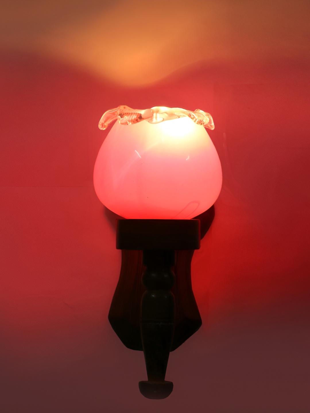 

1ST TIME Pink & Brown Glass Traditional Wall Lamp