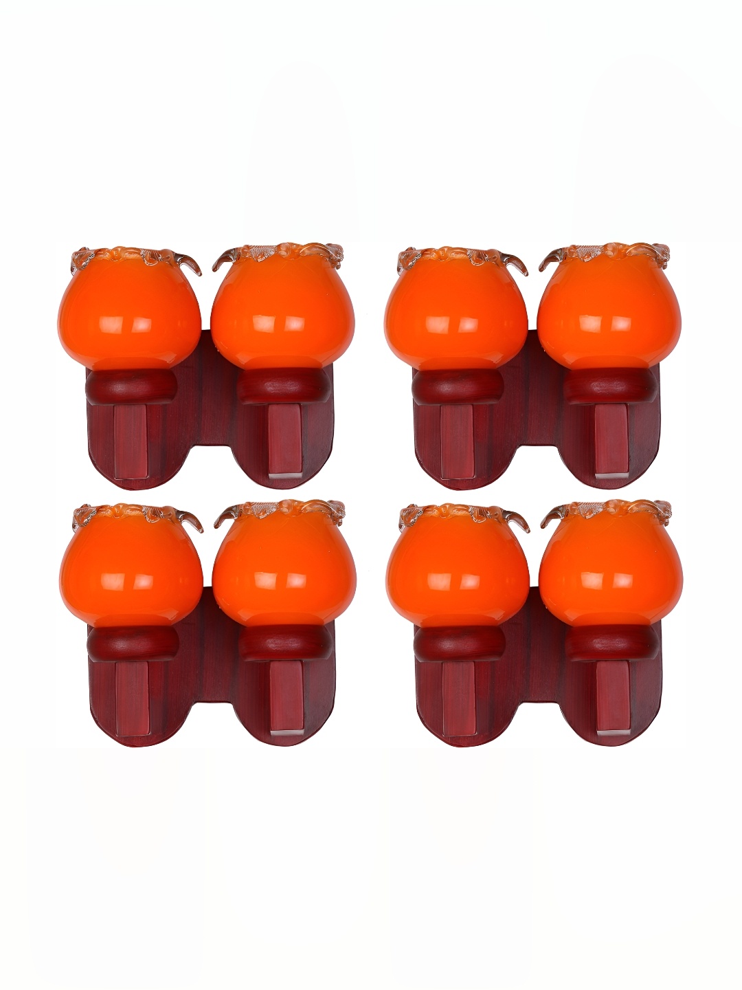 

1ST TIME Orange & Maroon 4 Pieces Glass Contemporary Wall Lamp