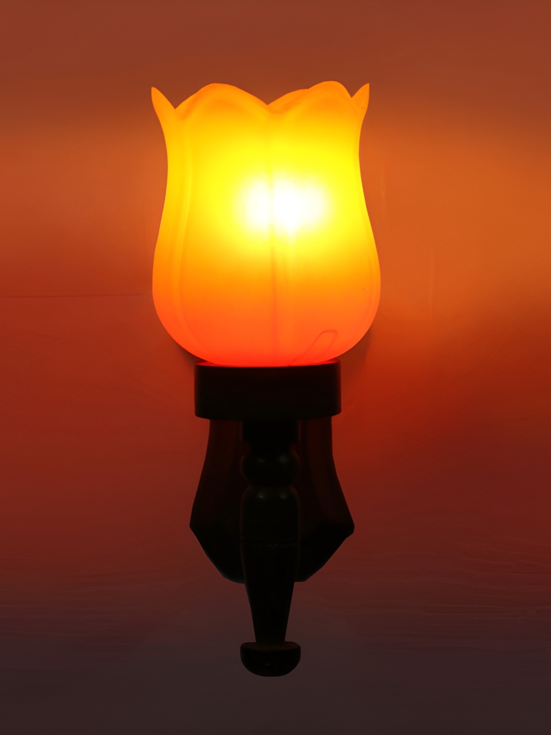 

1ST TIME Orange & Yellow Textured Glass Traditional Wall Lamp